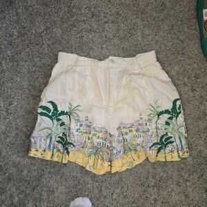 Future Collective Jeneé Naylor Cityscape Print Relaxed Shorts Yellow S